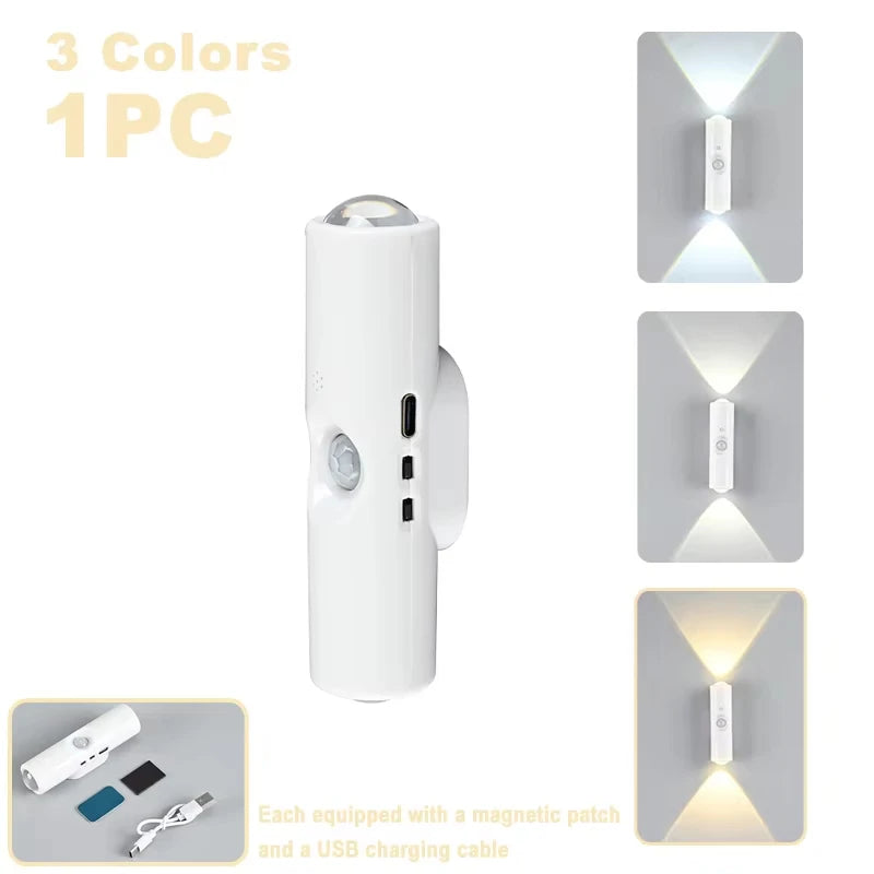 LumaWall™ – Lámpara de Pared LED RGB con Sensor de Movimiento y Carga Magnética