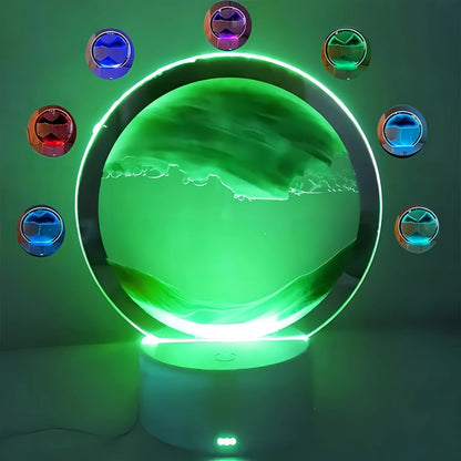 Lámpara de Arena 3D — Luz Nocturna Dinámica con 7 Colores