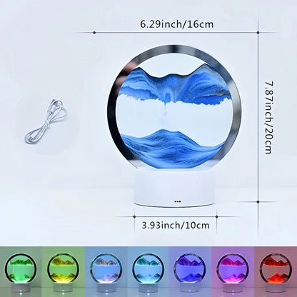 Lámpara de Arena 3D — Luz Nocturna Dinámica con 7 Colores