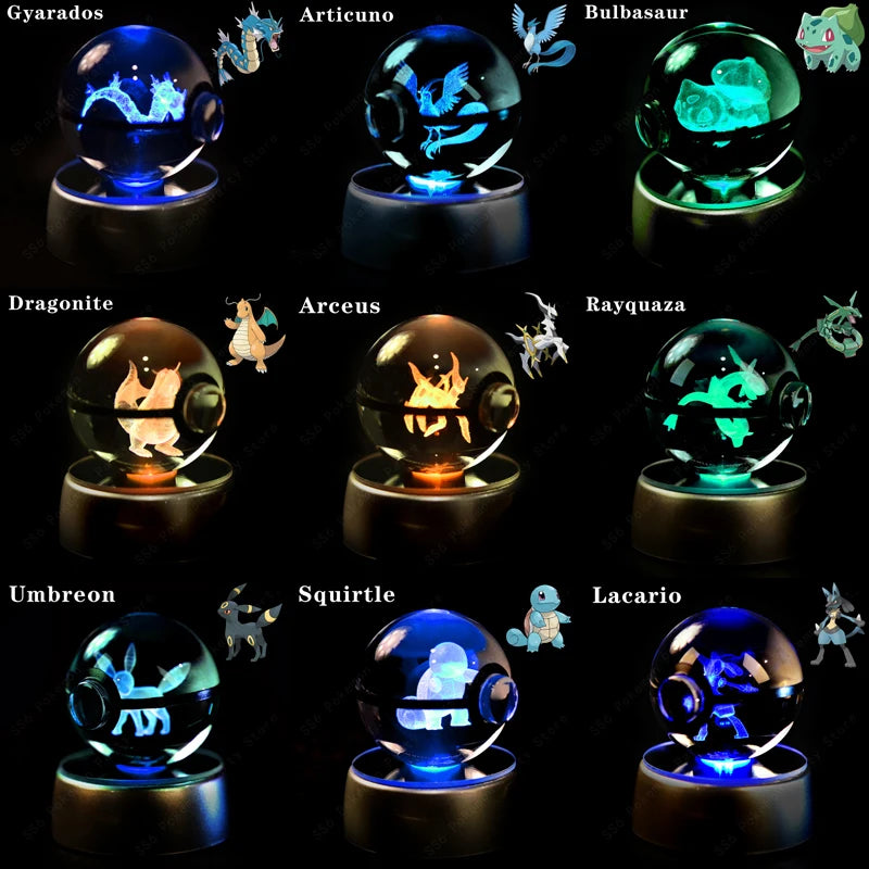 SphereLight™ — Bola de Cristal 3D con Luz LED | Edición Pokémon
