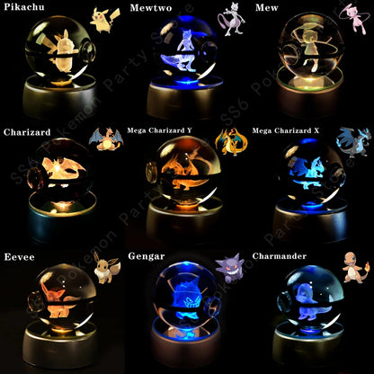 SphereLight™ — Bola de Cristal 3D con Luz LED | Edición Pokémon