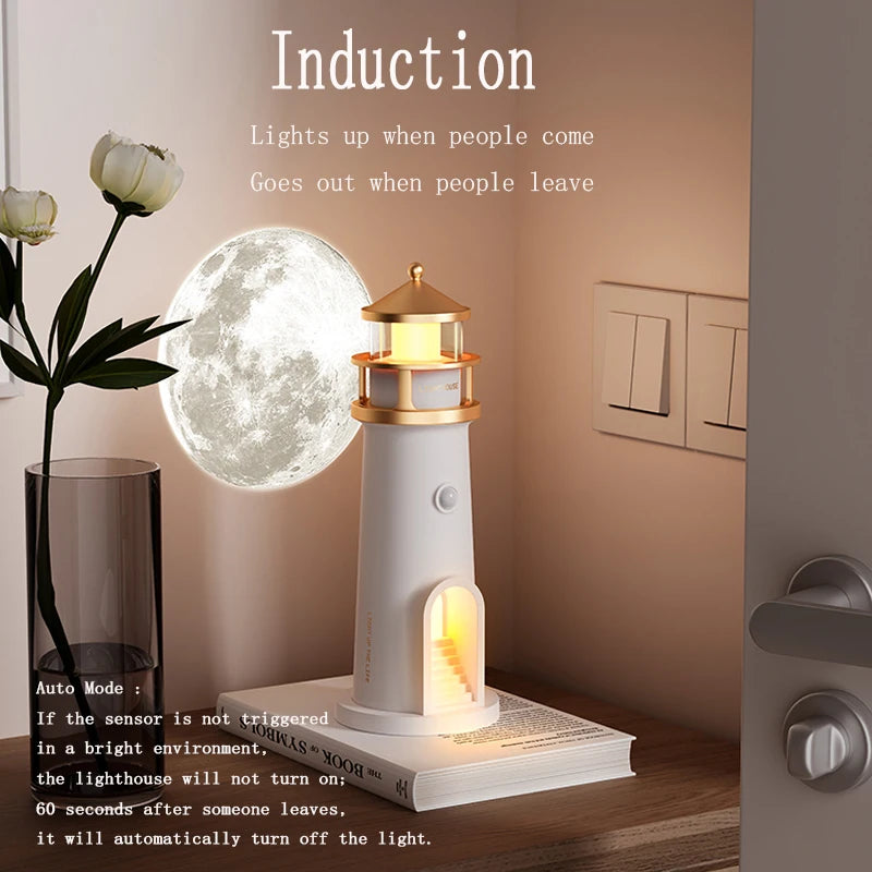 LunaFaro™ — Lámpara Faro con Proyección Lunar y Altavoz Bluetooth