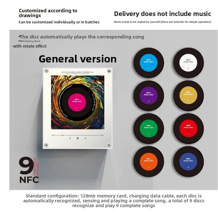 DiscFlow™ — Tocadiscos Magnético NFC con Luz Nocturna