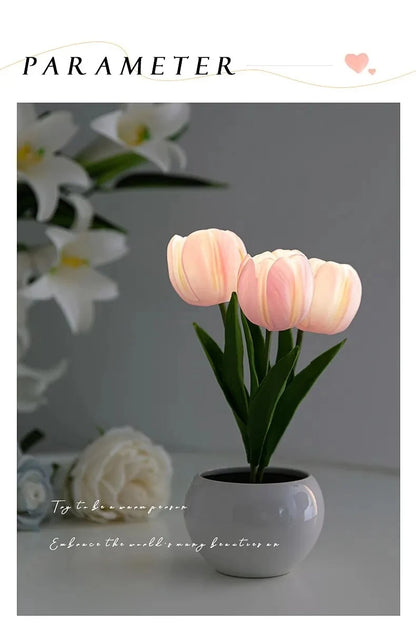LED Tulip Lamp Night Simulation Flower Atmosphere Desk Light Room Table Decoration Lamp Gift for Girl friend