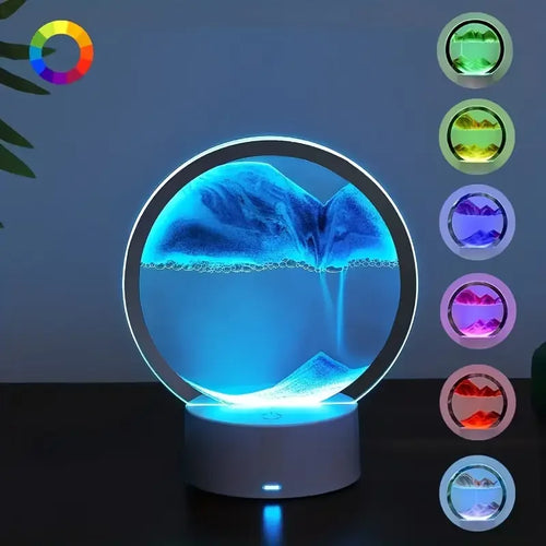 Lámpara de Arena 3D — Luz Nocturna Dinámica con 7 Colores