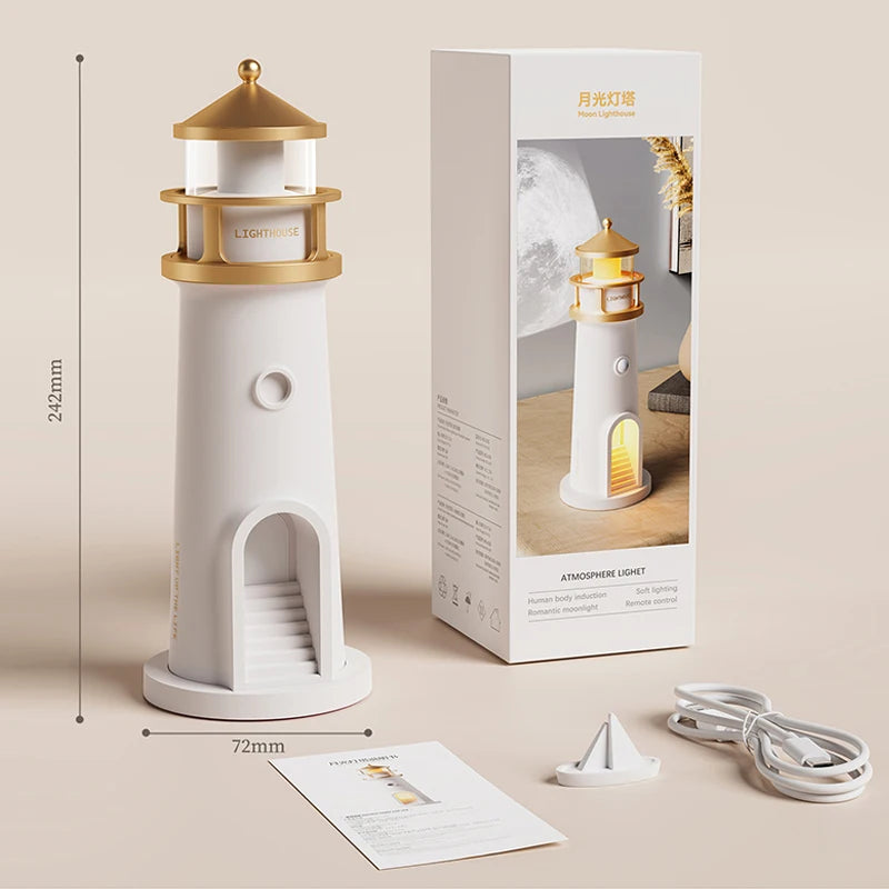 LunaFaro™ — Lámpara Faro con Proyección Lunar y Altavoz Bluetooth