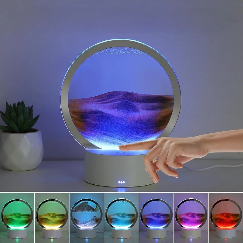 Lámpara de Arena 3D — Luz Nocturna Dinámica con 7 Colores