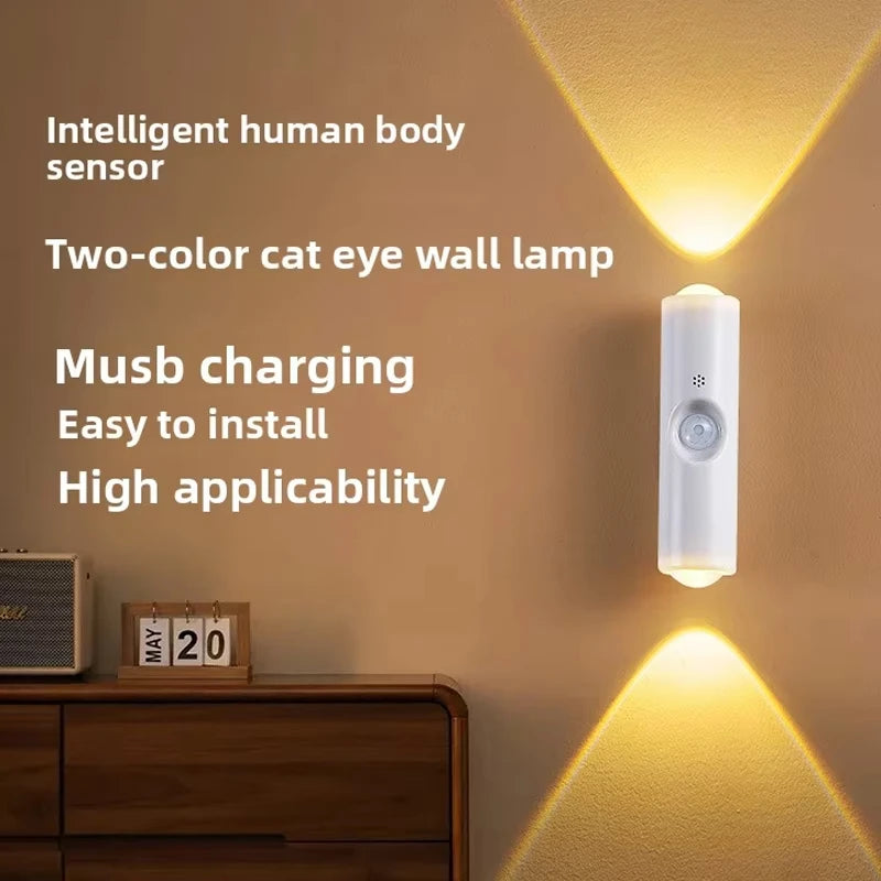 LumaWall™ – Lámpara de Pared LED RGB con Sensor de Movimiento y Carga Magnética