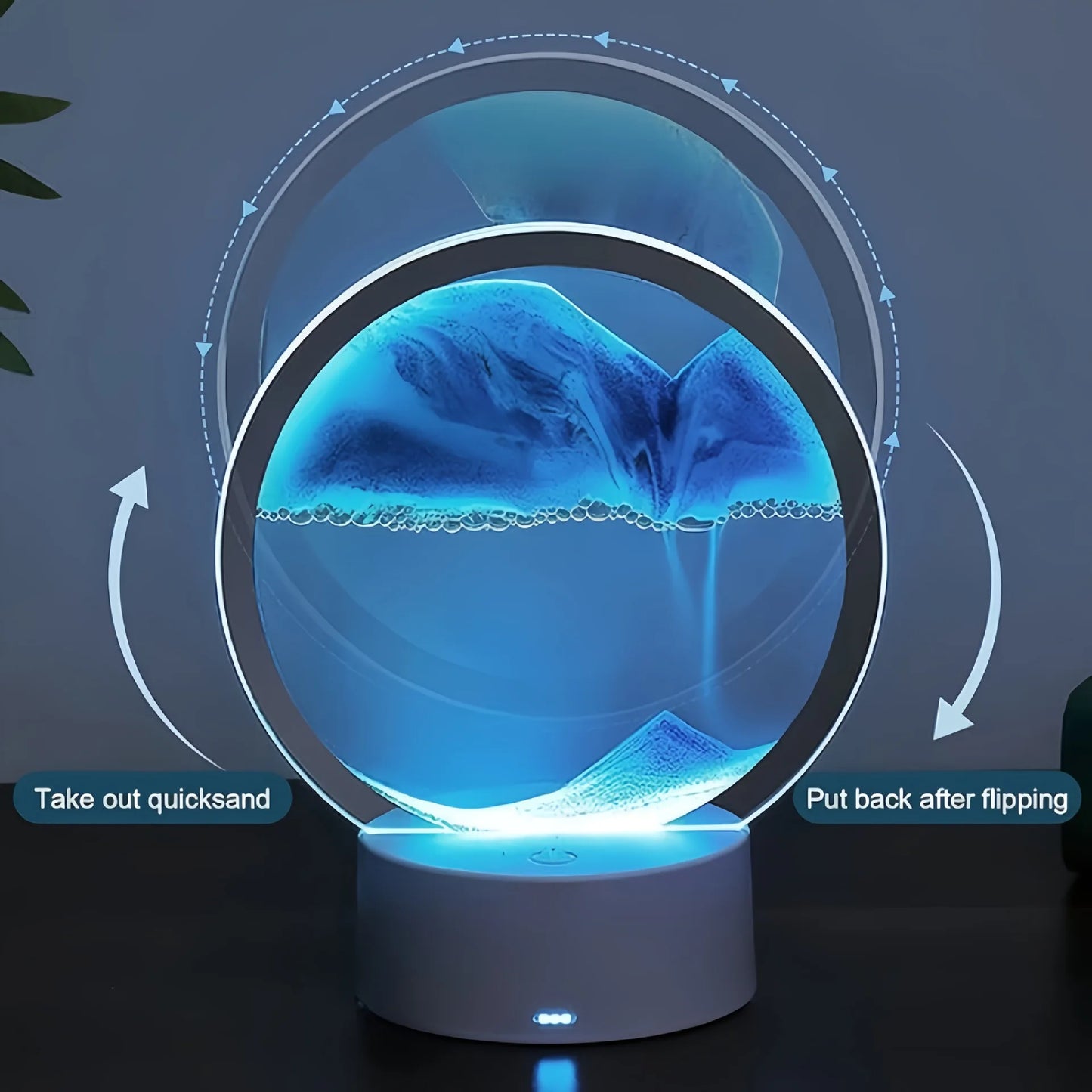 Lámpara de Arena 3D — Luz Nocturna Dinámica con 7 Colores