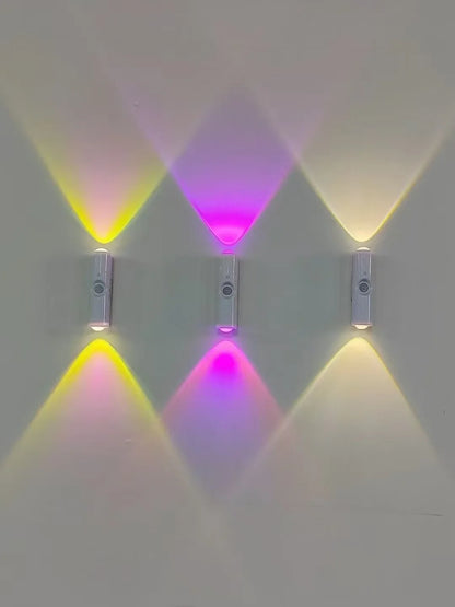 LumaWall™ – Lámpara de Pared LED RGB con Sensor de Movimiento y Carga Magnética