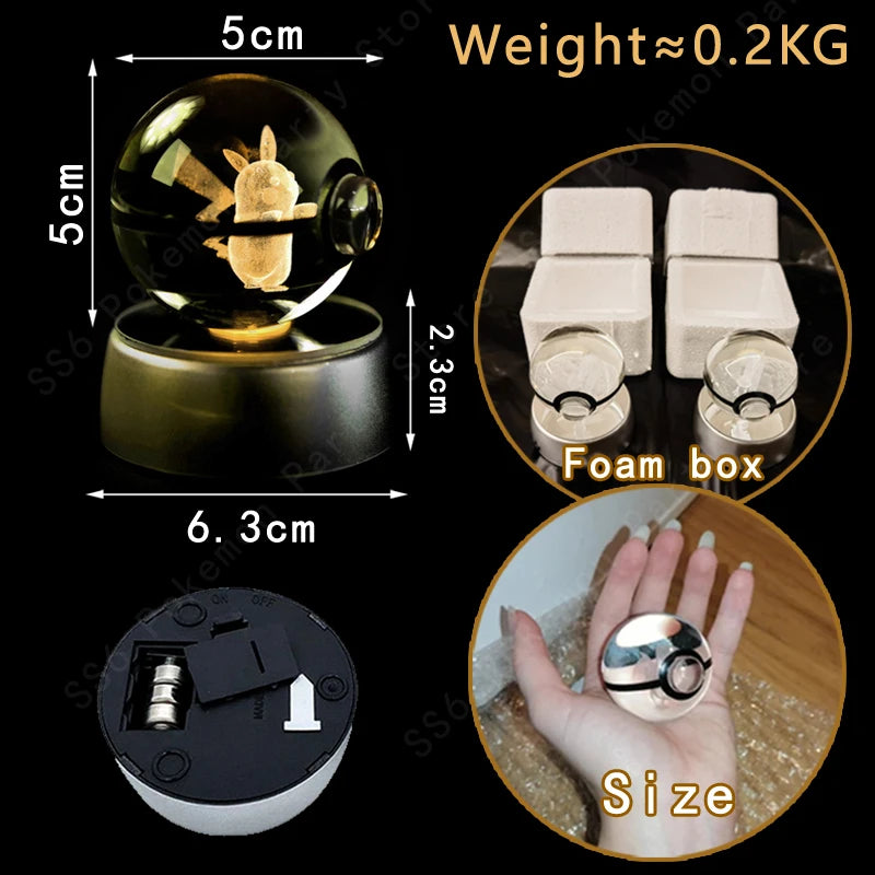 SphereLight™ — Bola de Cristal 3D con Luz LED | Edición Pokémon