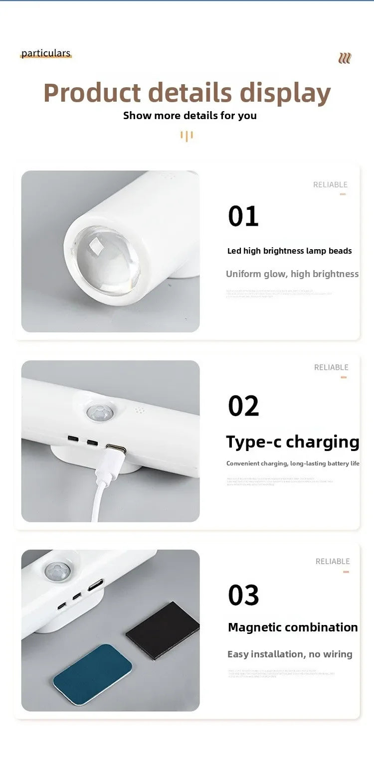 LumaWall™ – Lámpara de Pared LED RGB con Sensor de Movimiento y Carga Magnética