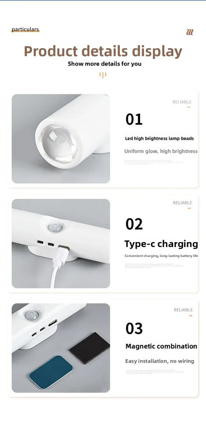 LumaWall™ – Lámpara de Pared LED RGB con Sensor de Movimiento y Carga Magnética