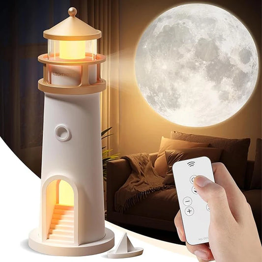 LunaFaro™ — Lámpara Faro con Proyección Lunar y Altavoz Bluetooth