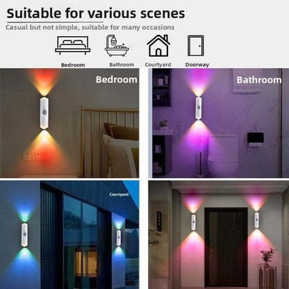 LumaWall™ – Lámpara de Pared LED RGB con Sensor de Movimiento y Carga Magnética