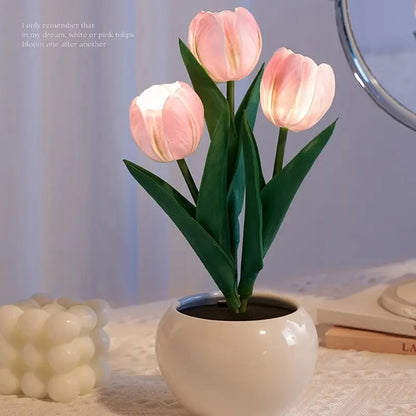 LED Tulip Lamp Night Simulation Flower Atmosphere Desk Light Room Table Decoration Lamp Gift for Girl friend