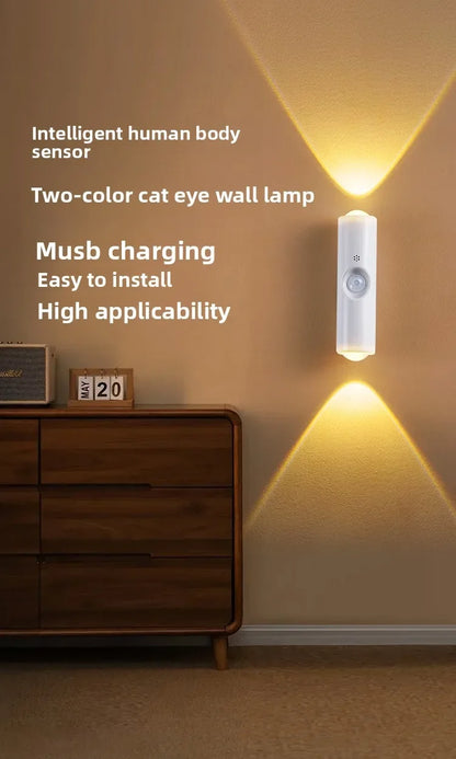 LumaWall™ – Lámpara de Pared LED RGB con Sensor de Movimiento y Carga Magnética