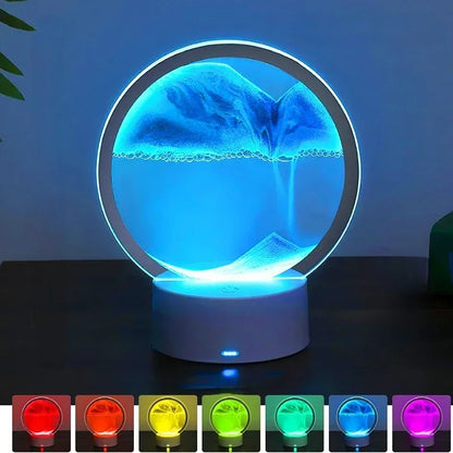 Lámpara de Arena 3D — Luz Nocturna Dinámica con 7 Colores