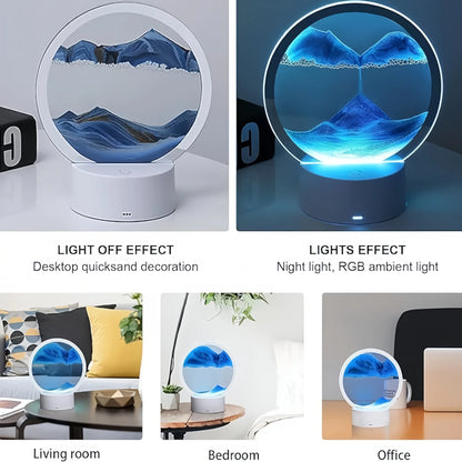 Lámpara de Arena 3D — Luz Nocturna Dinámica con 7 Colores
