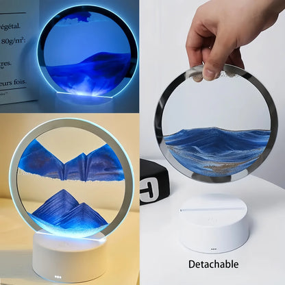 Lámpara de Arena 3D — Luz Nocturna Dinámica con 7 Colores