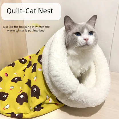 Saco de dormir para gatos de felpa