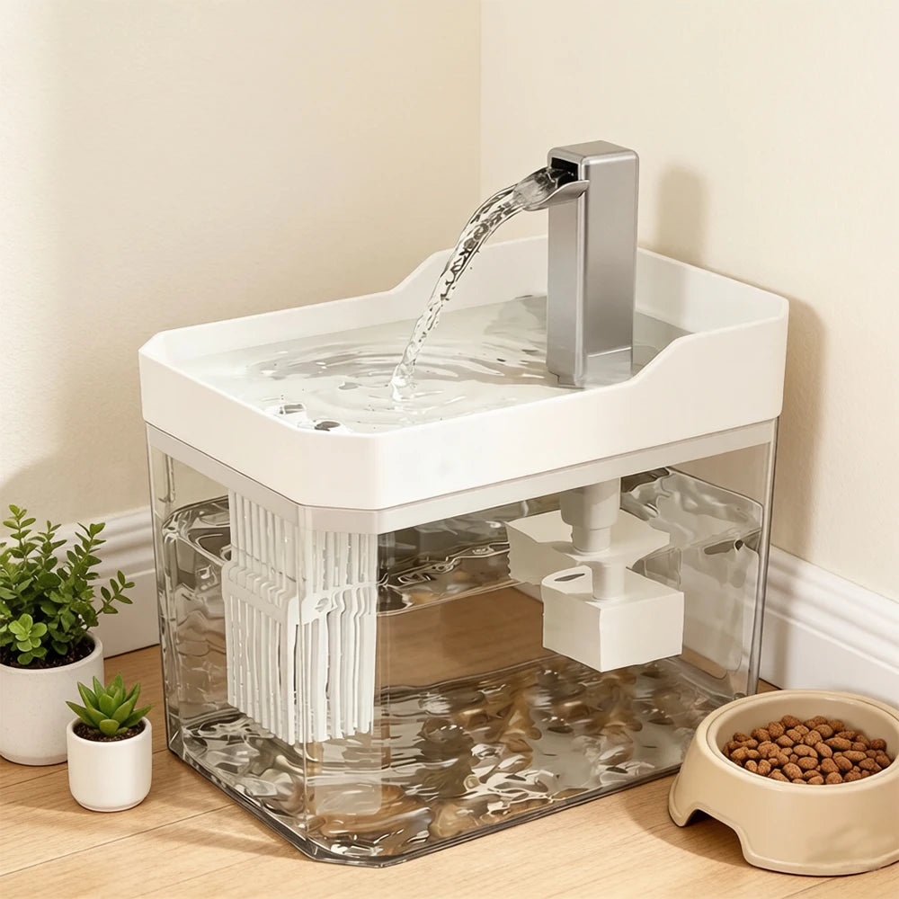 Fuente de agua para gatos 1,5 L con filtro y USB-C
