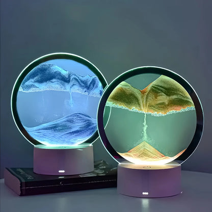 Lámpara de Arena 3D — Luz Nocturna Dinámica con 7 Colores