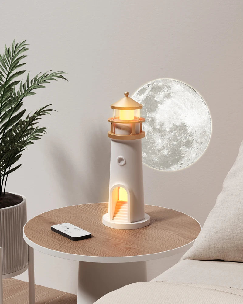 LunaFaro™ — Lámpara Faro con Proyección Lunar y Altavoz Bluetooth