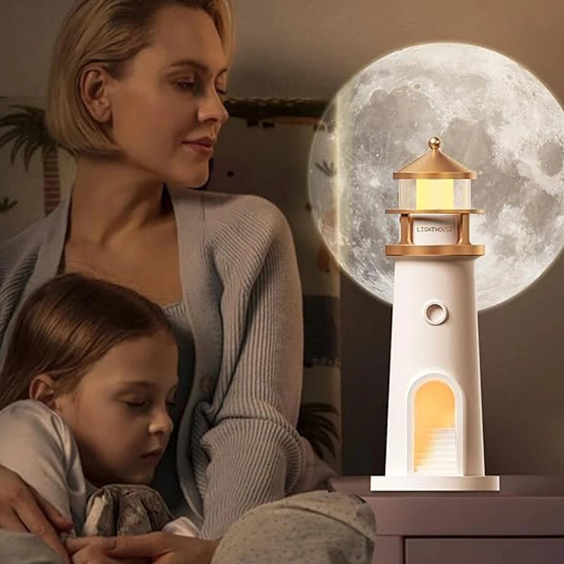 LunaFaro™ — Lámpara Faro con Proyección Lunar y Altavoz Bluetooth
