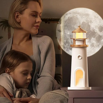 LunaFaro™ — Lámpara Faro con Proyección Lunar y Altavoz Bluetooth