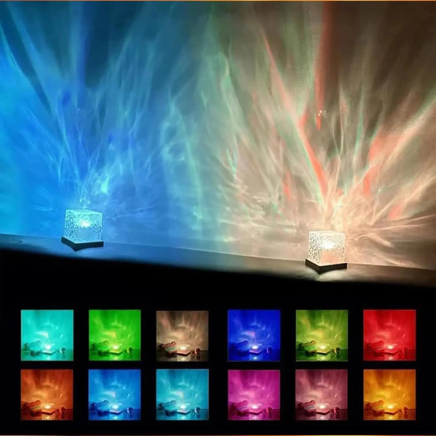AuroraWave™ — Proyector de Aurora y Olas RGB para Dormitorio