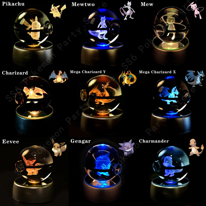 SphereLight™ — Bola de Cristal 3D con Luz LED | Edición Pokémon