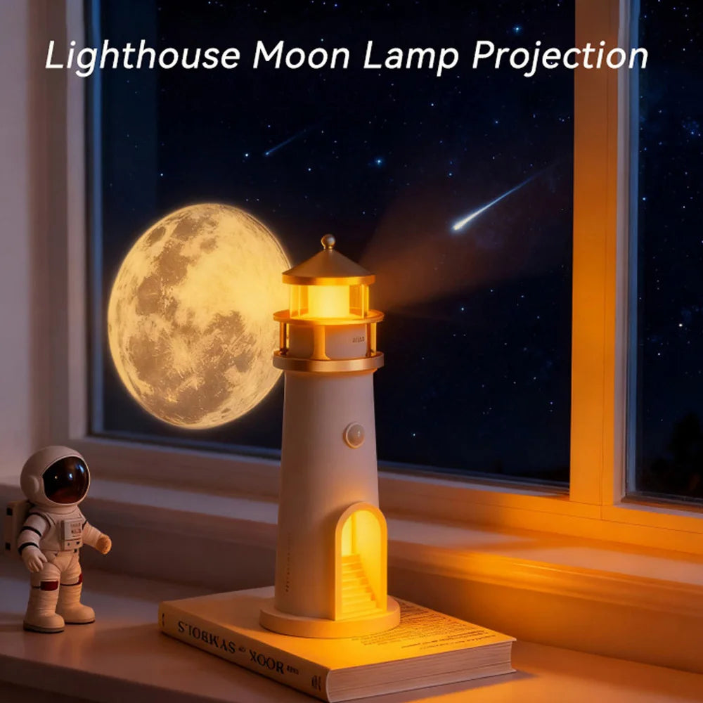 LunaFaro™ — Lámpara Faro con Proyección Lunar y Altavoz Bluetooth