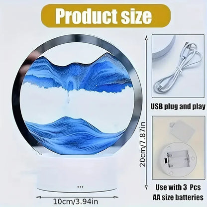 Lámpara de Arena 3D — Luz Nocturna Dinámica con 7 Colores