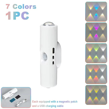LumaWall™ – Lámpara de Pared LED RGB con Sensor de Movimiento y Carga Magnética