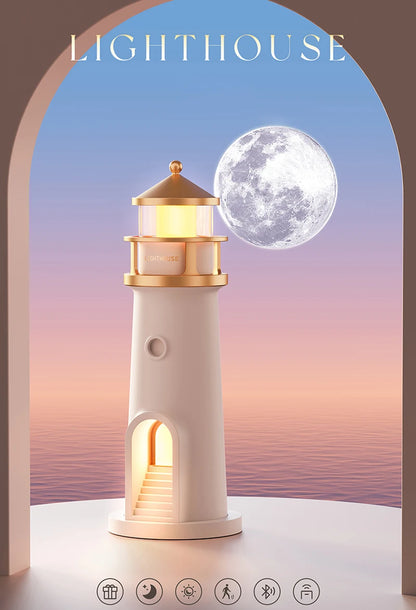 LunaFaro™ — Lámpara Faro con Proyección Lunar y Altavoz Bluetooth