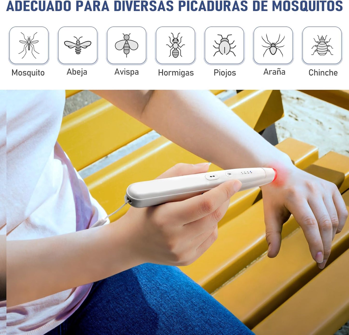 LumiGlow | Bolígrafo Antipicaduras con Calor y Vibración